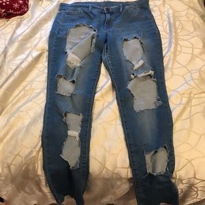 Hand cut jeans